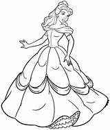 Coloring Belle Pages Disney Princess Library Clipart Print sketch template