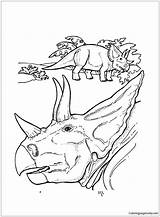Triceratops Coloring Pages Dinosaur Brachiosaurus Kids Color Dinosaurs Badges Head Hellokids Printable sketch template