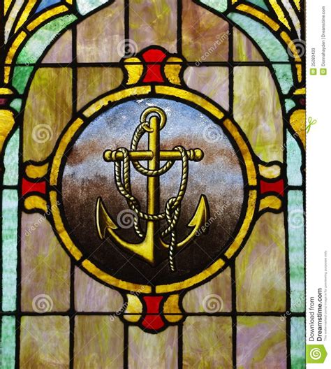 Stained Glass Window Anchor Image Stock Image Image Of