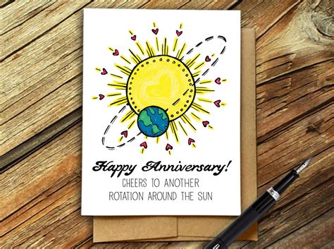 rotation   sun anniversary card sun card etsy