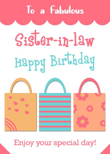 birthday card  sister  law buy   crazecards