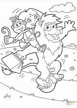 Coloring Pages Lion Dora Travelling Circus Boots Drawing Printable sketch template