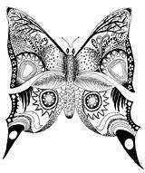 Butterfly Coloring Mandala Pages Printable Drawing Butterflies Drawings Animals Printables Adult Animal Adults Abstract Hard Colouring Print Coloriage Book Easy sketch template