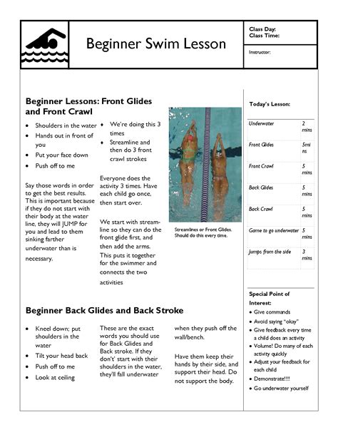 swimming lesson plans swimming lessons ideas