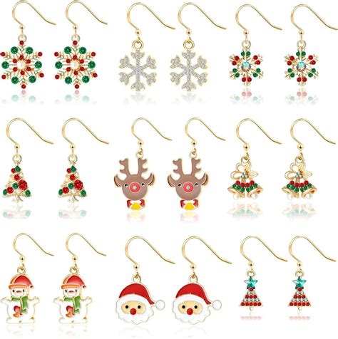 pairs christmas earrings xmas style earrings christmas stud earring