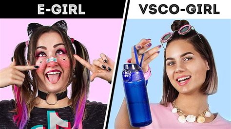 vsco girl and e girl transforming into tiktok girls youtube