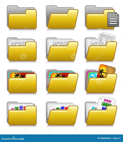 folders set computer applications folders  royalty  stock
