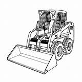 Coloring Steer Pages Loader Bobcat Skid Clipart Bulldozer Cliparts Clip Printable Getcolorings Getdrawings Color Library Clipground Mecanic sketch template