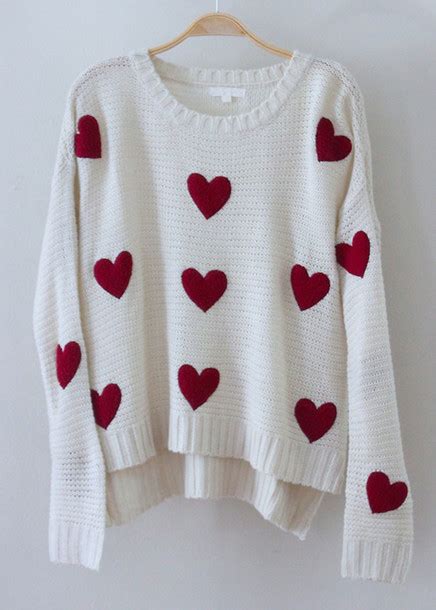 Sweater Jumper Cute Heart Tumblr Winter Outfits