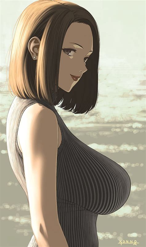 Big Boobs Short Hair Brunette Anime Girls Huge Breasts Anime Hd