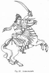 Vishnu Kalki Indiana Avatar Gods Krishna sketch template