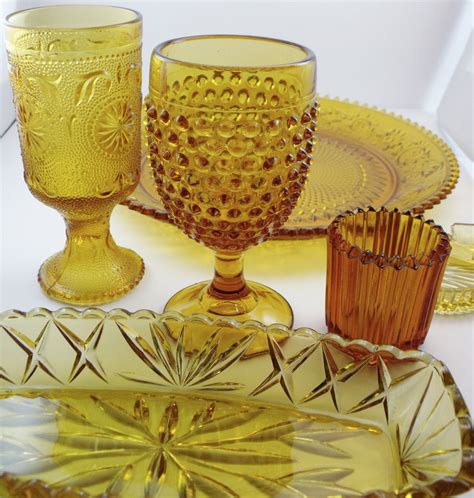Vintage Amber Colored Glassware Amber Glassware Colored Glassware