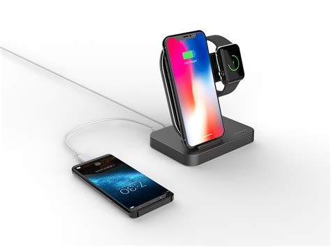 techsmarter qi wireless charger station dock  iphone apple  extra usb  port