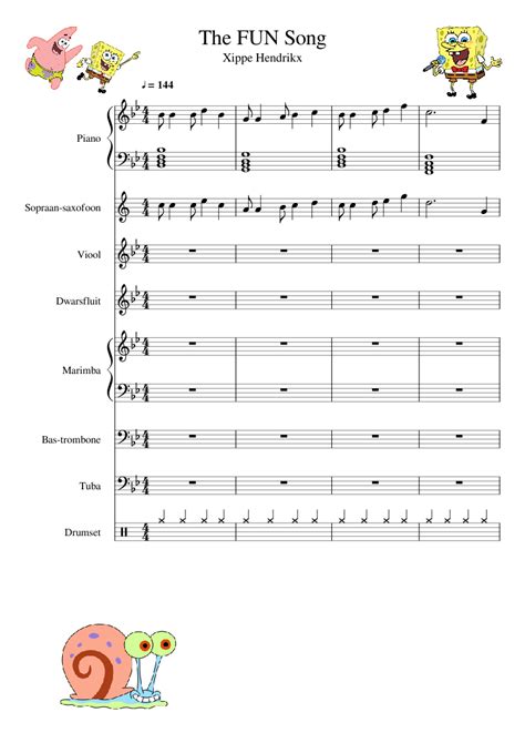 fun song sheet   piano violin flute soprano saxophone      midi