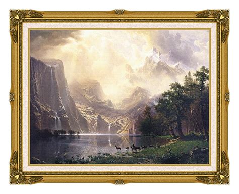 albert bierstadt   sierra nevada mountains  framed art canvas giclee print