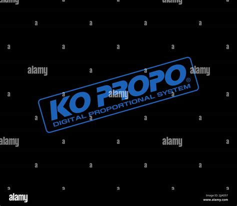 ko propo rotated logo black background stock photo alamy