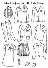 Uniform School Clothes Paper Dolls Girls Coloring Colour Cut Pages Uniforms Dress Doll Worksheet Clipart Printable Activity Activityvillage Uniforme Clothing sketch template