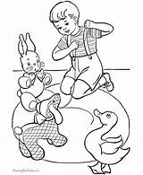 Coloring Pages Easter Toys Playing Kids Colouring Duck Color Ducks Holiday Kid Printable Boy Pastor Guns Children Popular Printing Help sketch template