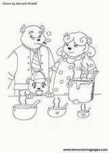 Bears Three Coloring Pages Little Clipart Goldilocks Colouring Cartoon Popular Library Story sketch template