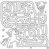 Labyrinth Labirinto Labyrint Unicorno Einhorn Arcobaleno Unicornio Spel Gioco Vindt Weg Percorso Aiuto Ritrovamento Geitjes Regenbogen Malbuch Boek Kleuren Doolhof sketch template