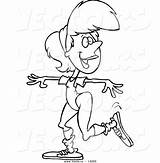 Aerobics Exercising Woman Toonaday sketch template