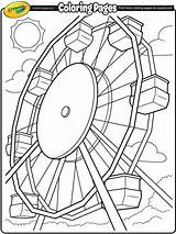 Coloring Wheel Ferris Crayola Pages Summer Color Fair Kids Printable Drawing Theme Amusement Park Colouring County Sheets Carnival Spring Wheels sketch template
