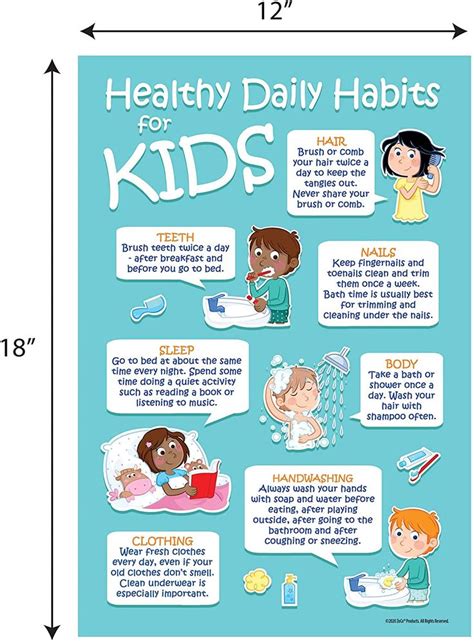 amazoncom kids  healthy daily habits poster hygiene posters