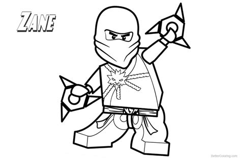 lego ninjago coloring pages zane lineart  printable coloring pages