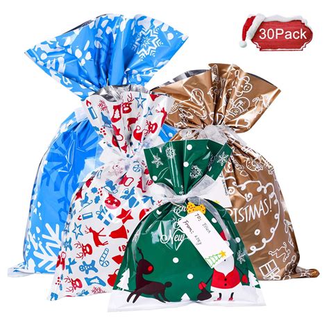 coolmade  pack bag christmas drawstring goody bags xmas gift bags gift wrapping assorted