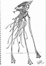 Tripod War Tripods Martian Drawing Sketch Worlds Alien Draw Sketches Machine Humanoid Choose Board sketch template