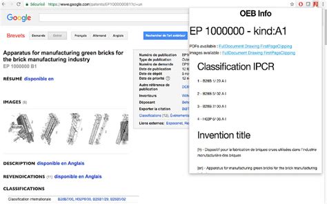 epo patents infos chrome web store