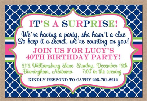 surprise birthday party invitations templates drevio invitations design