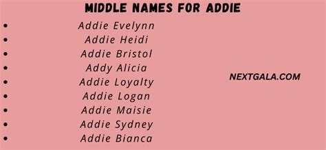 550 best middle names for addie unique list