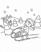 Winter Coloring Pages Scene Printable Kids sketch template
