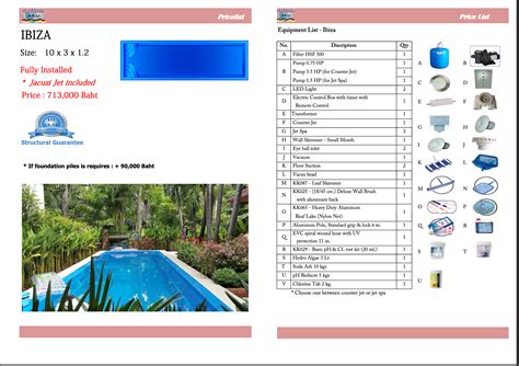 pricelist aeu pools spa swimmingpool   thailand aeu