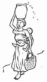 Water Health Carrying Woman Hesperian Jug Bag Essential Need Life Do sketch template