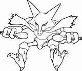Alakazam Coloring Mega Pages Pokemon Machamp Getdrawings Template sketch template