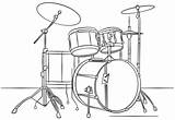 Drum Kit Coloring Pages Printable Drums Musical Supercoloring Instruments Music Kids sketch template