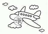 Coloring Pages Kids Airplane Sky Wuppsy Transportation sketch template