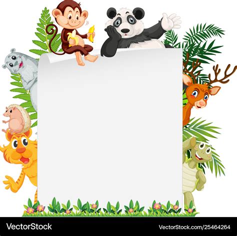 wild animal border template royalty  vector image