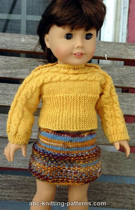 Abc Knitting Patterns American Girl Doll Seed Stitch Skirt