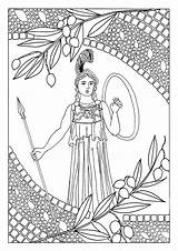 Athena Colouring Medusa Breastplate sketch template