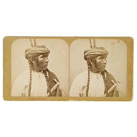 Charles A Zimmerman Stereoview Of Chippewa Warrior Cowans Auction
