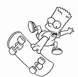 Simpsons Skateboard Bart Skateboarding Homer sketch template
