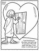 Coloring Jesus Knocking Pages Door Knock Family Ask Seek Clipart Sheet Sunday School Loves Heart Sheets Bible Template Kids Activities sketch template