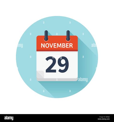 november 29 vector flat daily calendar icon date and