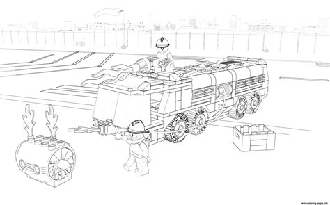 lego city firefighter fire truck coloring page printable