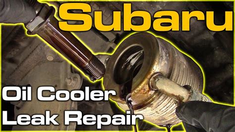 subaru oil cooler leak repair youtube
