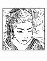 Coloring Geisha Adult Pages Face Japan Mizu Colouring Adults Color Beautiful Exclusive Apprentice Kids Book Printable Sheets Visit sketch template