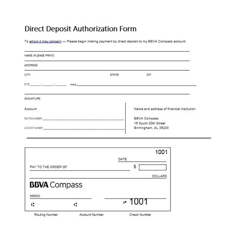 sample printable direct deposit forms
